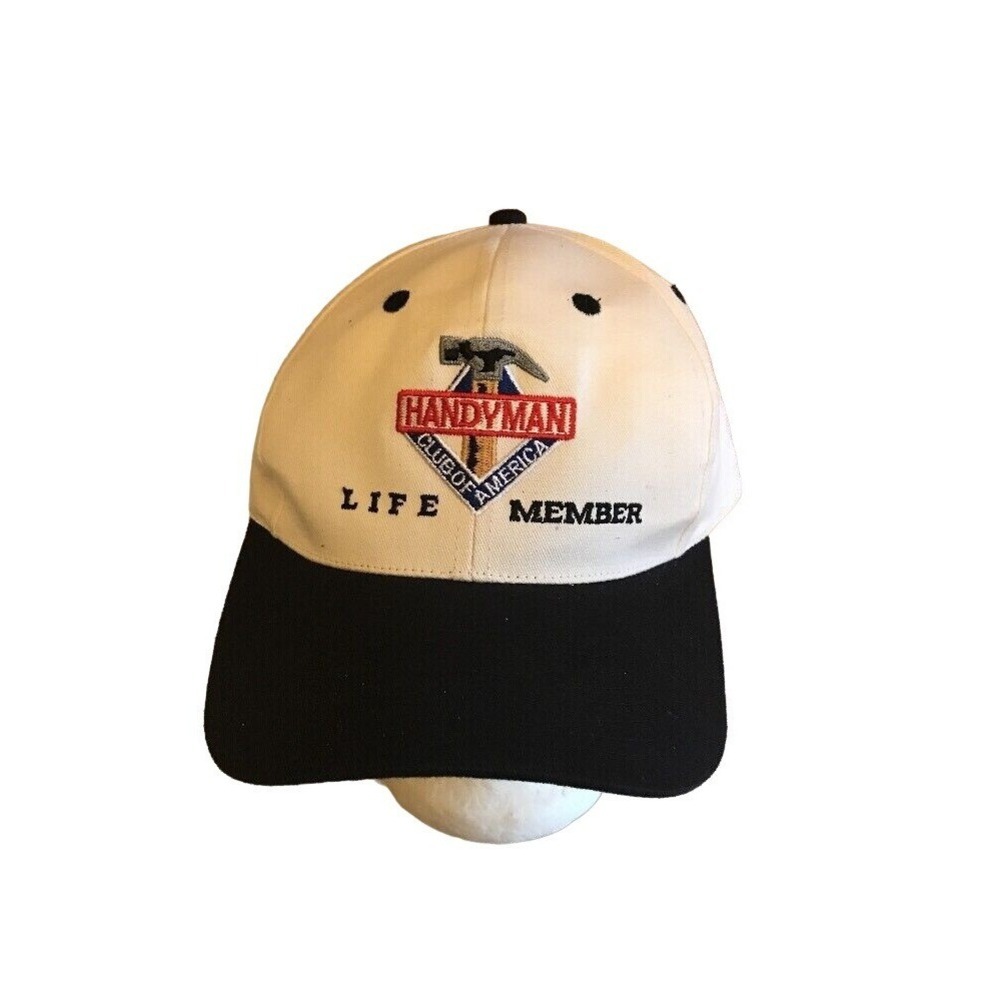 Handyman Club‎ Of America Life Member Embroidered Baseball Cap  White & Black